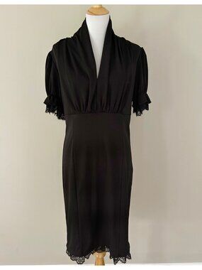 Y2K Scarlet Darkness Black Stretchy Knit Shift Dress Whimsigoth Size XL Women's